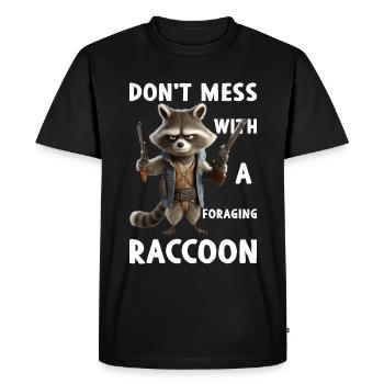 Ne vous allongez pas avec un raton laveur sur du suc alimentaire - T-shirt Premium bio Homme - noir - Devant - Nico (187cm)