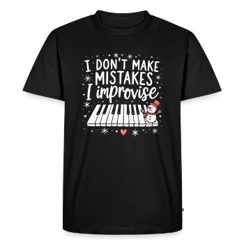 Pianistes Pianistes, Non Mon improvisation - T-shirt Premium bio Homme - noir - Devant - Nico (187cm)