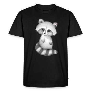 Cute baby raccoon - Men's Premium Organic T-Shirt - black - Front - Nico (187cm)