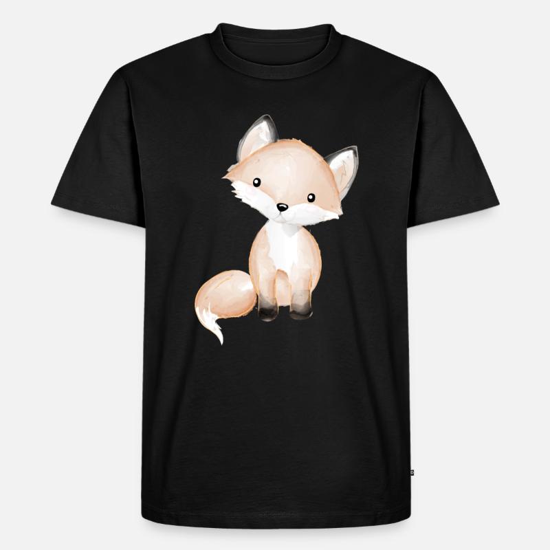 Süßer Babyfuchs - Männer Premium Bio T-Shirt - Schwarz