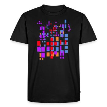 Image pixel dans des couleurs froides - Pixelworld - T-shirt Premium bio Homme - noir - Devant - Nico (187cm)