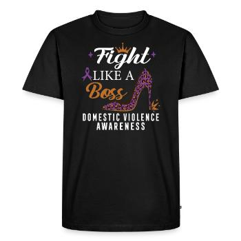 Les talons léopard se battent comme un patron Violence domestique - T-shirt Premium bio Homme - noir - Devant - Nico (187cm)