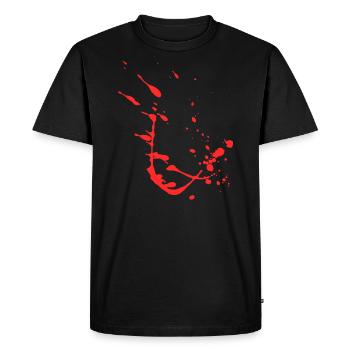 Éclaboussures de sang / Tache de sang - Klecks Design - T-shirt Premium bio Homme - noir - Devant - Nico (187cm)