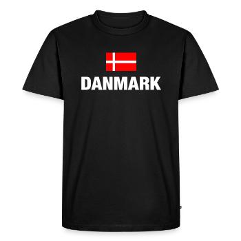 Danemark Danmark Football Fan drapeau danois - T-shirt Premium bio Homme - noir - Devant - Nico (187cm)