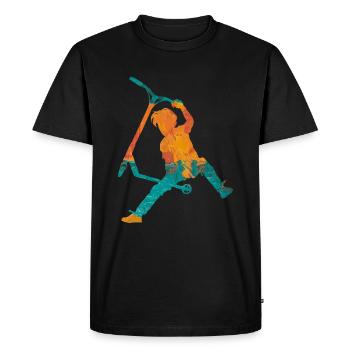 trottinette freestyle - T-shirt Premium bio Homme - noir - Devant - Nico (187cm)