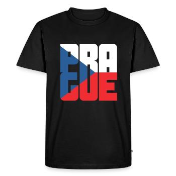 Prague - T-shirt Premium bio Homme - noir - Devant - Nico (187cm)