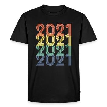 Cool Retro 2021, 2 ans, 2e anniversaire Enfants - T-shirt Premium bio Homme - noir - Devant - Nico (187cm)