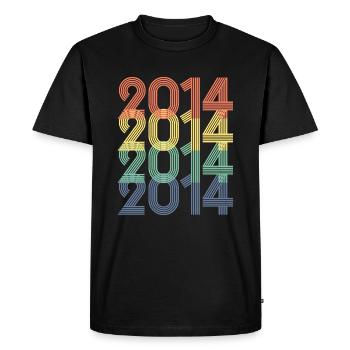 Cool Retro 2014, 9 Years Old, 9th Birthday Kids - Men's Premium Organic T-Shirt - black - Front - Nico (187cm)