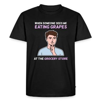 Grocery shopping design for young proud Pinoys - Men's Premium Organic T-Shirt - black - Front - Nico (187cm)