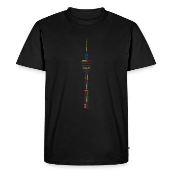 Tour de télévision de Stuttgart (colorée) - T-shirt Premium bio Homme - noir - Devant - Nico (187cm)