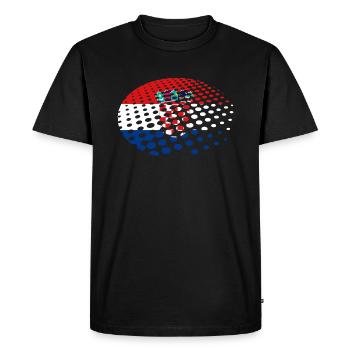 Drapeau de la Croatie Adriatique Zagreb Drapeau croate - T-shirt Premium bio Homme - noir - Devant - Nico (187cm)