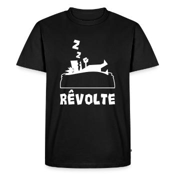 Rêvolte - T-shirt Premium bio Homme - noir - Devant - Nico (187cm)