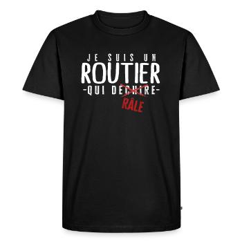 Routier râleur cadeau drôle humour rigolo camion - T-shirt Premium bio Homme - noir - Devant - Nico (187cm)