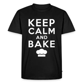 Keep Calm And Bake Baking - Men's Premium Organic T-Shirt - black - Front - Nico (187cm)