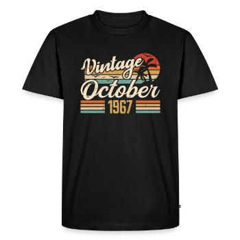 October 1967 Anniversary Gift - 1967 - Men's Premium Organic T-Shirt - black - Front - Nico (187cm)