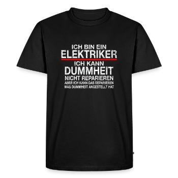 Ich bin ein Elektriker Elektroniker Shirt Geschenk - Männer Premium Bio T-Shirt - Schwarz - Vorne - Nico (187cm)