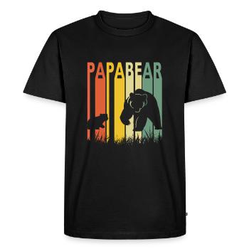 Papa ours et bébé ours chemise pour la fête des pères - T-shirt Premium bio Homme - noir - Devant - Nico (187cm)