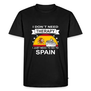 I don't need therapy Spain - Men's Premium Organic T-Shirt - black - Front - Nico (187cm)