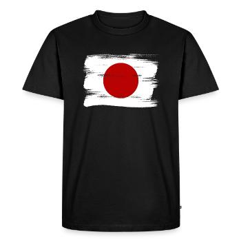 Drapeau du Japon utilisé Look Nihon drapeau japonais - T-shirt Premium bio Homme - noir - Devant - Nico (187cm)
