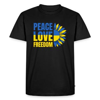 Ukraine Drapeau Paix Drapeau Ukrainien Paix - T-shirt Premium bio Homme - noir - Devant - Nico (187cm)