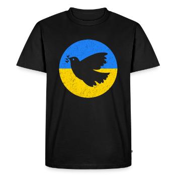 Colombe de la Paix Ukraine - T-shirt Premium bio Homme - noir - Devant - Nico (187cm)
