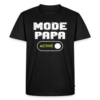 Mode papa activé - T-shirt Premium bio Homme - noir - Devant - Nico (187cm)