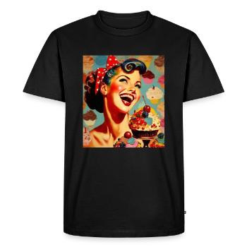 Style rétro des années 50 - T-shirt Premium bio Homme - noir - Devant - Nico (187cm)