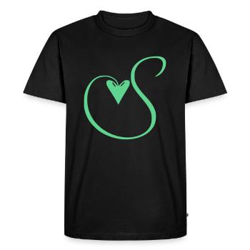 Monogram S Heart Vine - Men's Premium Organic T-Shirt - black - Front - Nico (187cm)
