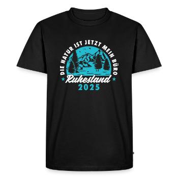 Ruhestand 2025 Abschiedsgeschenk für Rentner - Männer Premium Bio T-Shirt - Schwarz - Vorne - Nico (187cm)