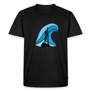 surfeur - T-shirt Premium bio Homme - noir - Devant - Nico (187cm)