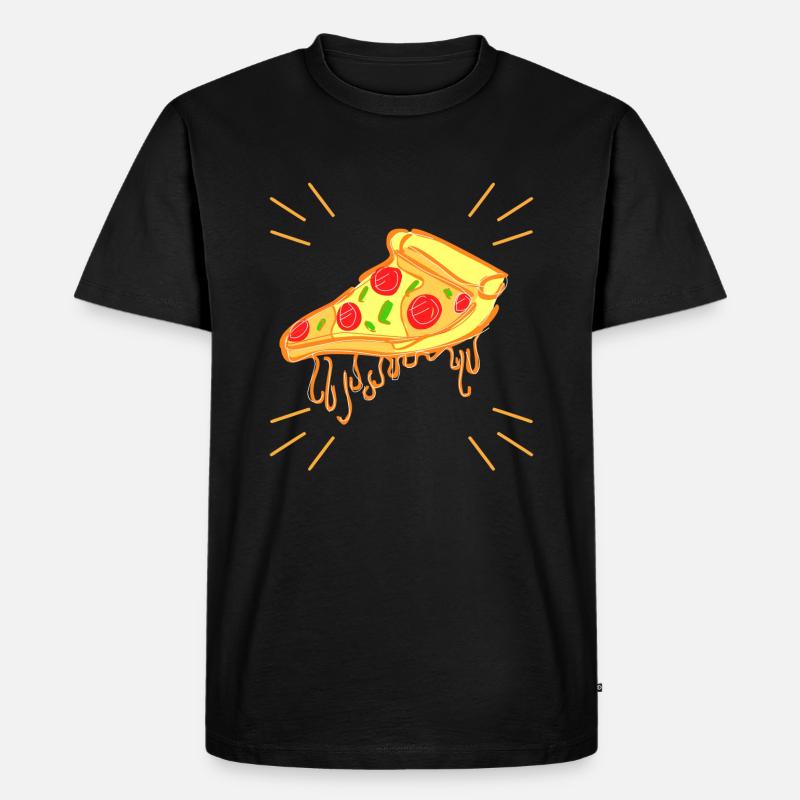 Pizza - Männer Premium Bio T-Shirt - Schwarz