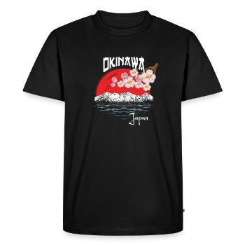 Okinawa Japon Cherry Blossom Art - T-shirt Premium bio Homme - noir - Devant - Nico (187cm)