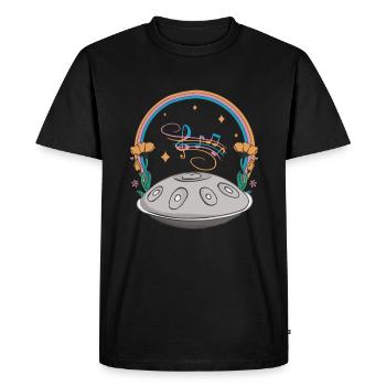 Floral Handpan Hang Drum Rav Vast Instrument - Men's Premium Organic T-Shirt - black - Front - Nico (187cm)