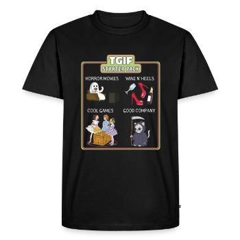Funny Tgif Terror Starter Pack - Men's Premium Organic T-Shirt - black - Front - Nico (187cm)