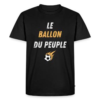 Le ballon du peuple cadeau football - T-shirt Premium bio Homme - noir - Devant - Nico (187cm)