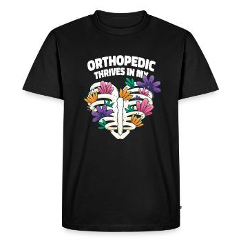 Orthopedist Heart Floral Art - Men's Premium Organic T-Shirt - black - Front - Nico (187cm)