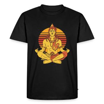 Lord Shiva God Vintage Hiduism Art - T-shirt Premium bio Homme - noir - Devant - Nico (187cm)