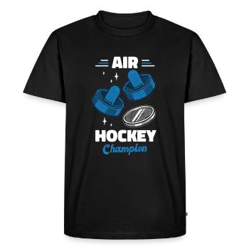 Dessin animé du champion de hockey sur air - T-shirt Premium bio Homme - noir - Devant - Nico (187cm)