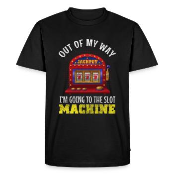Slot Machine Money Lucky Rail Gambling Addiction - Men's Premium Organic T-Shirt - black - Front - Nico (187cm)