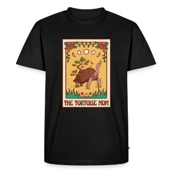 Cottagecore African Spurred Sulcata Tortoise Maman - T-shirt Premium bio Homme - noir - Devant - Nico (187cm)