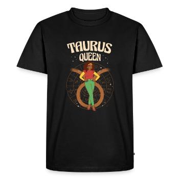 Femme Femme Femme Femme Femme Horoscope du signe du zodiaque de la reine Taureau - T-shirt Premium bio Homme - noir - Devant - Nico (187cm)