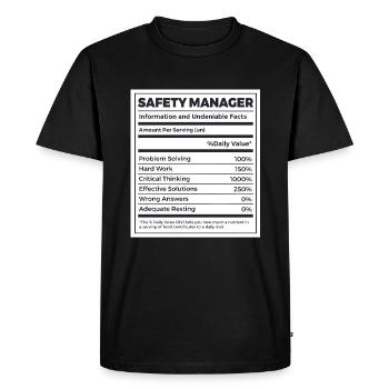 Occupational Health Safety Officer Manager - Men's Premium Organic T-Shirt - black - Front - Nico (187cm)