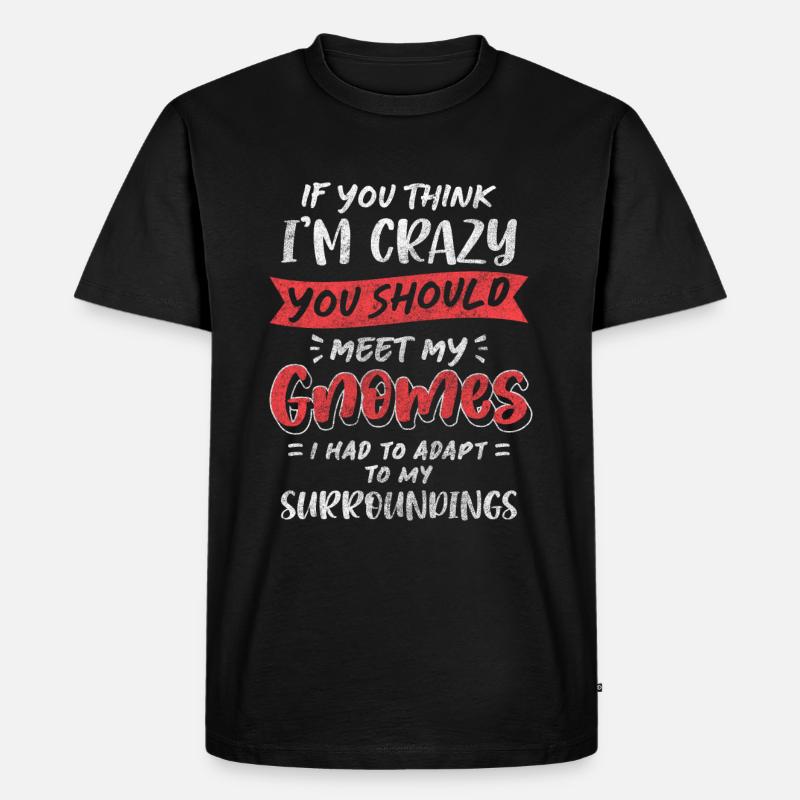 Gnom Gartenzwerg Kobold - Männer Premium Bio T-Shirt - Schwarz