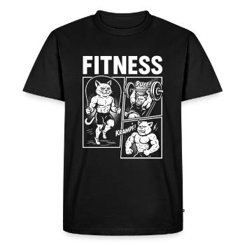 Sore muscles in the gym - Men's Premium Organic T-Shirt - black - Front - Nico (187cm)