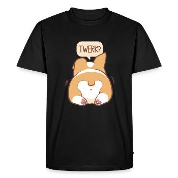 chien animal danse Twerk animal cadeau de fête - T-shirt Premium bio Homme - noir - Devant - Nico (187cm)