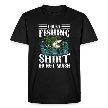 Happy fishing - Men's Premium Organic T-Shirt - black - Front - Nico (187cm)