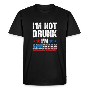 Je ne suis pas ivre, je suis américain. - T-shirt Premium bio Homme - noir - Devant - Nico (187cm)