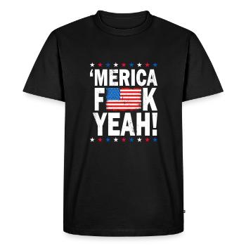 Amérique Fuck yeah - T-shirt Premium bio Homme - noir - Devant - Nico (187cm)