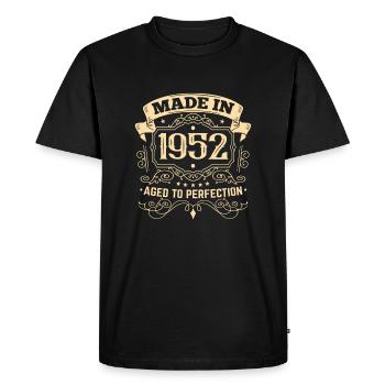 Anniversaire 1952 Fabriqué en 1952 - T-shirt Premium bio Homme - noir - Devant - Nico (187cm)