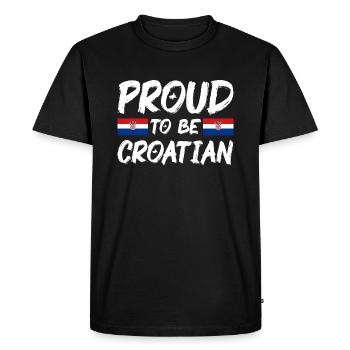 Drapeau de la Croatie Adriatique Zagreb Drapeau croate - T-shirt Premium bio Homme - noir - Devant - Nico (187cm)